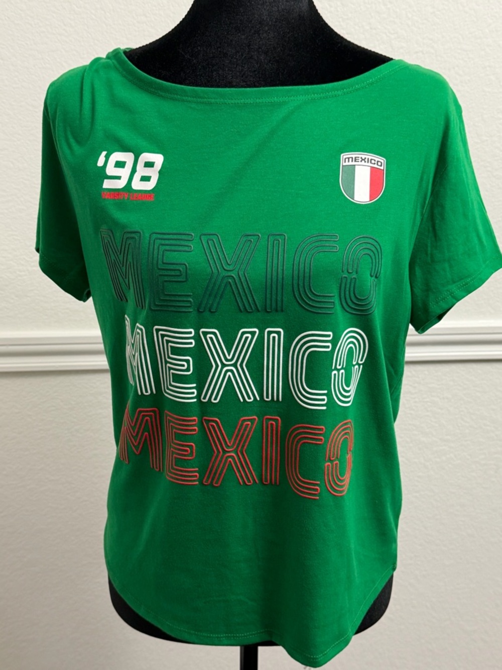 Green Mexico Graphic Tee with Shield Logo